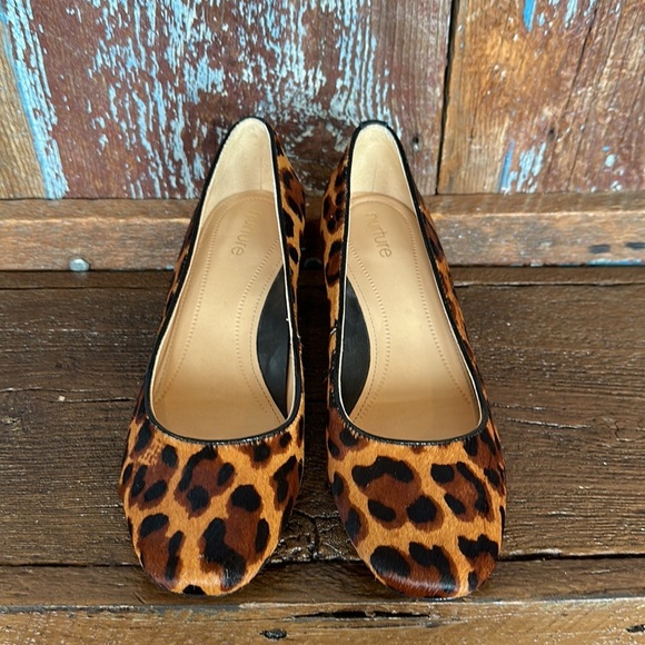 Nurture Brayatwo Calf Hair Leopard Print Block Heels Size 6.5 - Picture 2 of 10